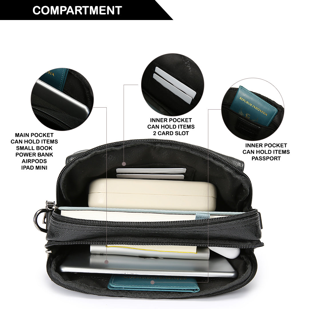 Tas Genggam Pouch Kulit - BYNCK 512 BL