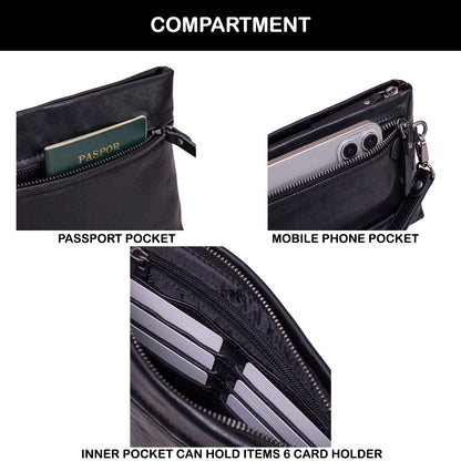 Tas Genggam Pouch Kulit - BLCK 8194