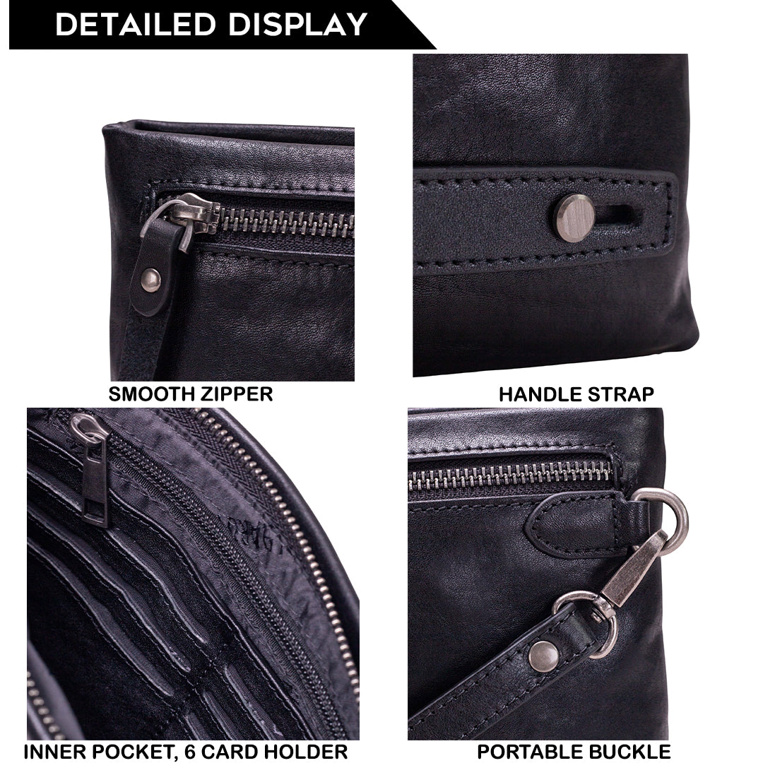 Tas Genggam Pouch Kulit - BLCK 8194