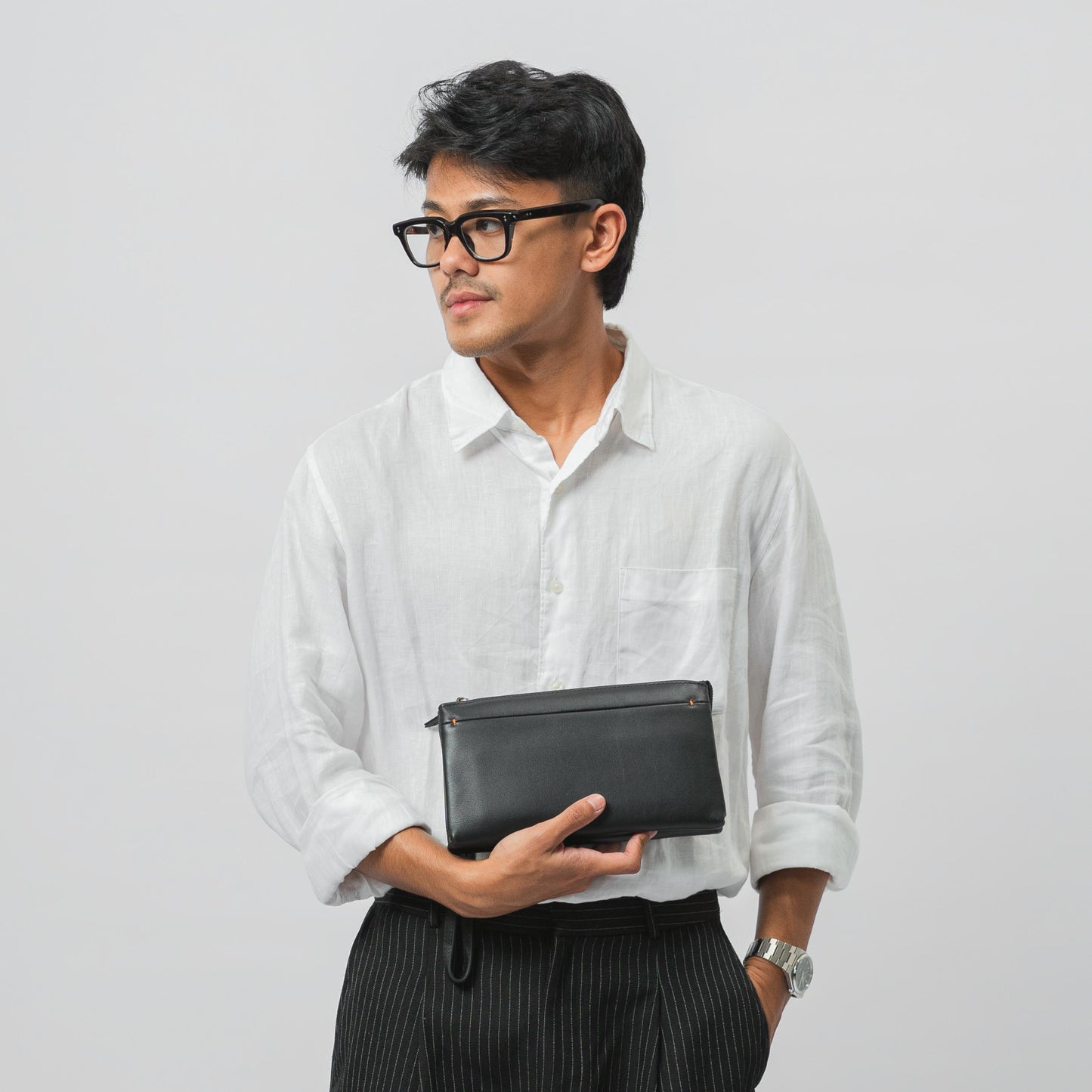 Tas Genggam Pouch Kulit - BLCKK 8039 BL