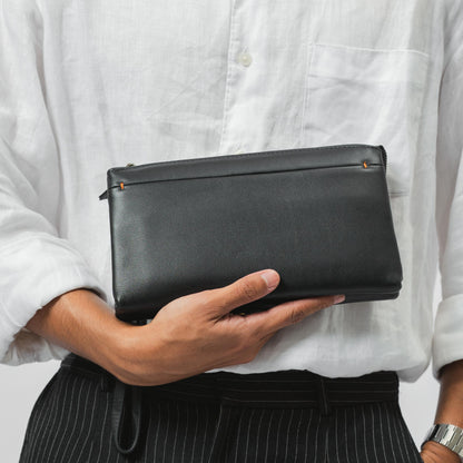 Tas Genggam Pouch Kulit - BLCKK 8039 BL