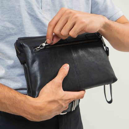Tas Genggam Pouch Kulit - BLCK 8870