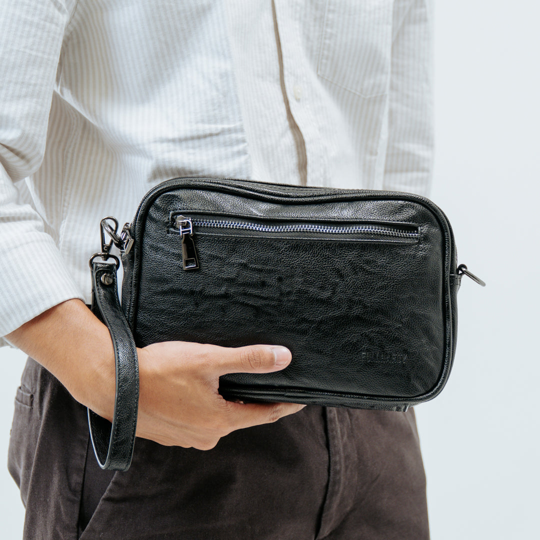 Tas Genggam Pouch Kulit - BYNCK 30686 BL