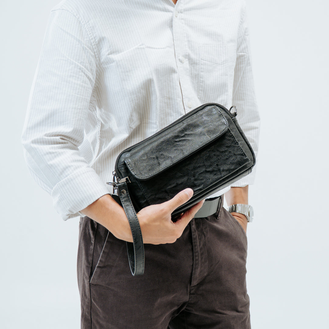 Tas Genggam Pouch Kulit - BYNCK 512 BL