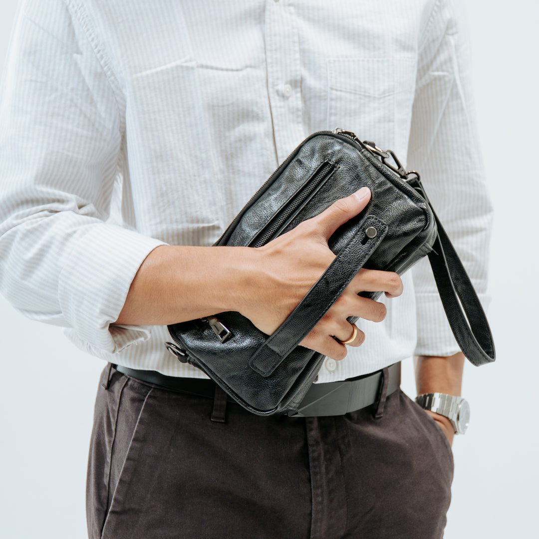 Tas Genggam Pouch Kulit - BYNCK 512 BL