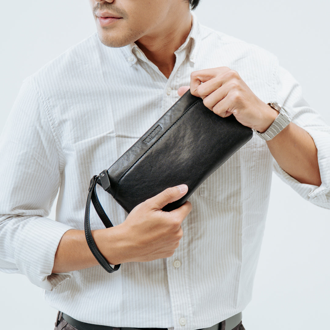 Tas Genggam Pouch Kulit - BLCKA 2501-1 BL