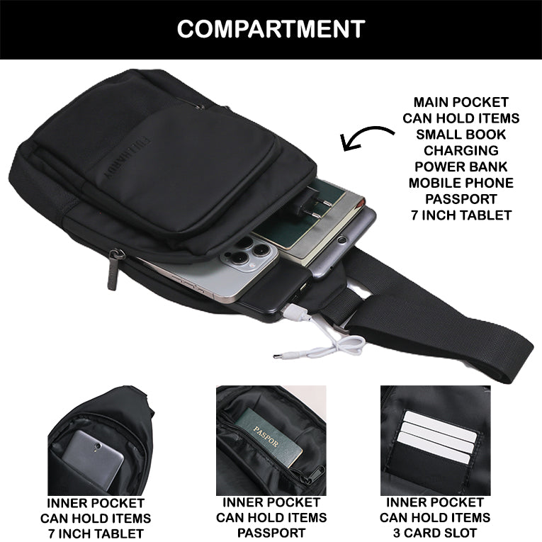 Tas Selempang Polyester - PLSK 77908 BL