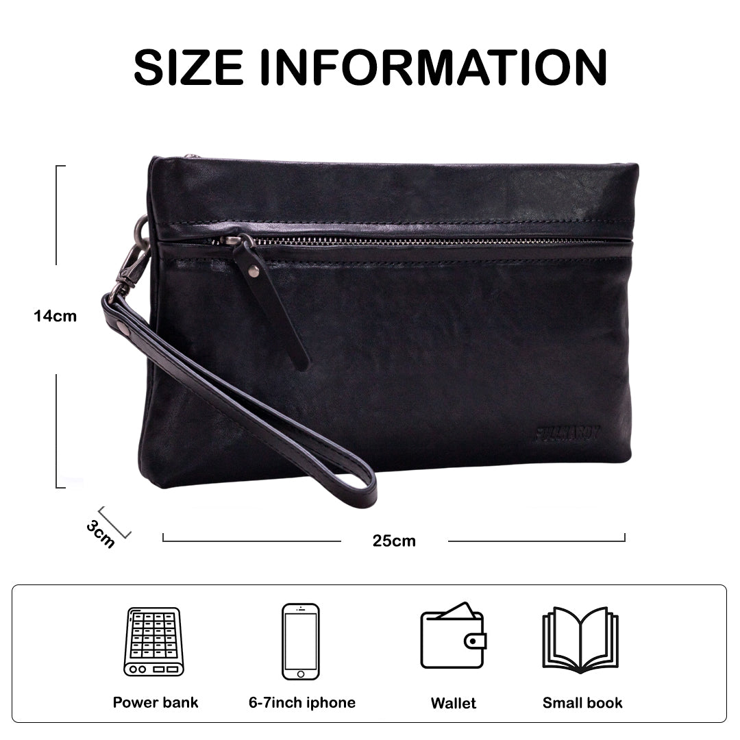 Tas Genggam Pouch Kulit - BLCK 8194