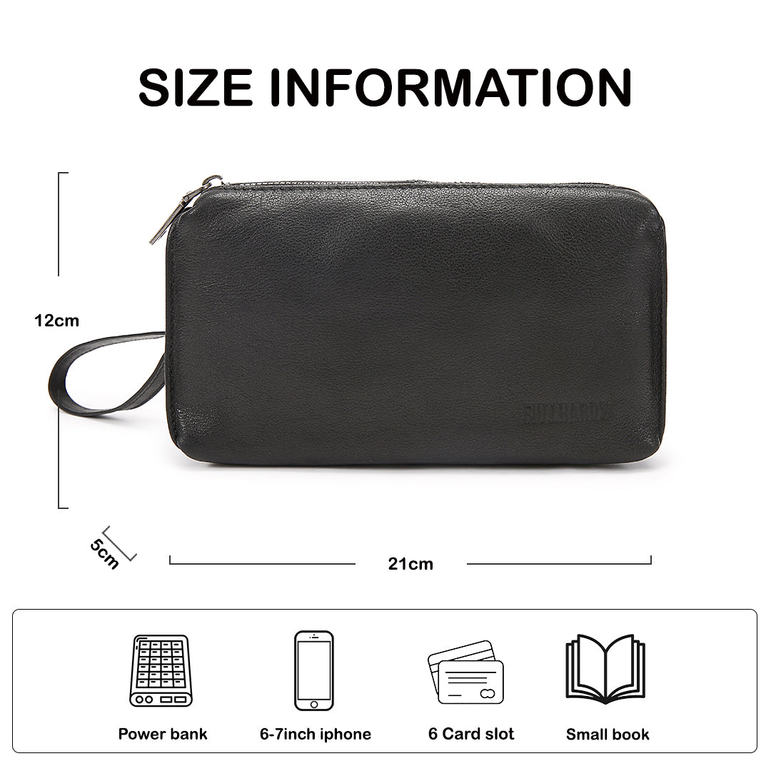 Tas Genggam Pouch Kulit - BLCK 8572-1 BL