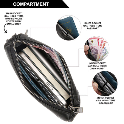 Tas Genggam Pouch Kulit - BLCK 8572-1 BL